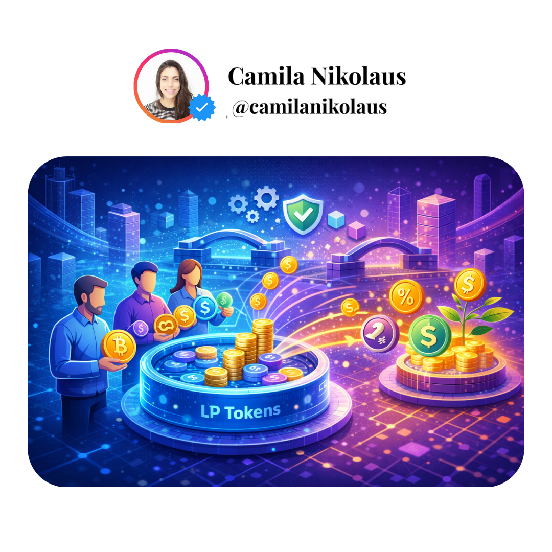 Exemplo ilustrativo de como o liquidity mining funciona em produtos digitais no mercado de criptoativos.